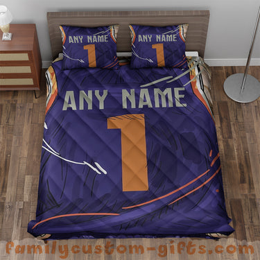 Custom Quilt Sets Phoenix Jersey Personalized Basketball Premium Quilt Bedding for Boys Girls Men Women